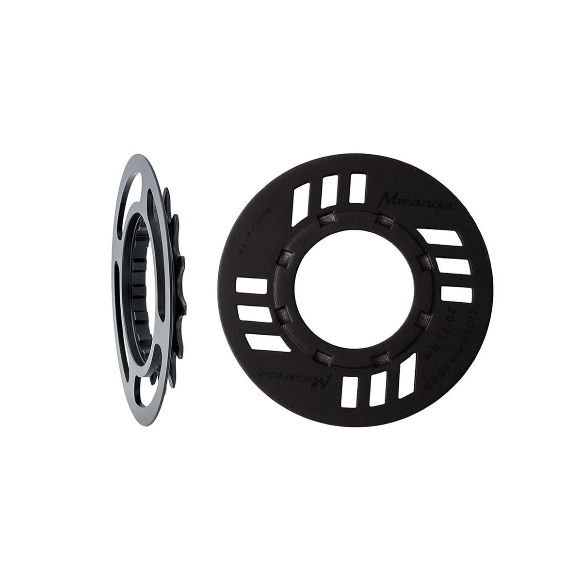 MIRANDA chainguard-set for e-bike incl. chainring 16 teeth, offset 3 mm,black - charged-ebikes