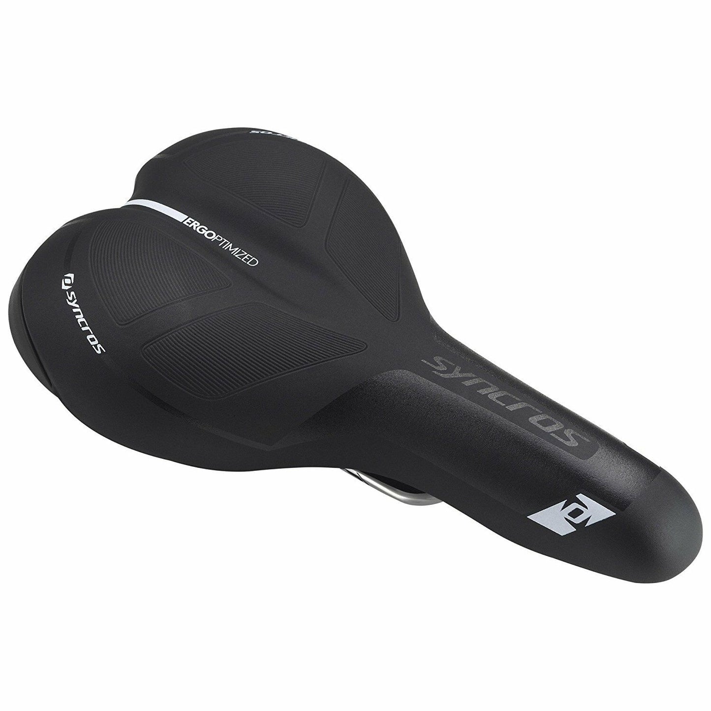 Syncros Commuter 1.5 Gel Womens Saddle 250mm x 170mm Microtex/Nylon/Gel/Steel Black/White - charged-ebikes