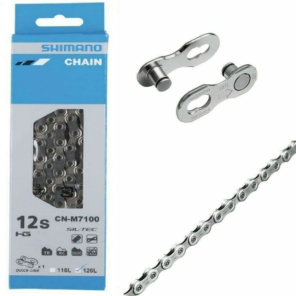 Transmisión MTB Profesional Cadena SHIMANO - 126 Eslabones Para MTB CN-M7100 12 Velocidades
